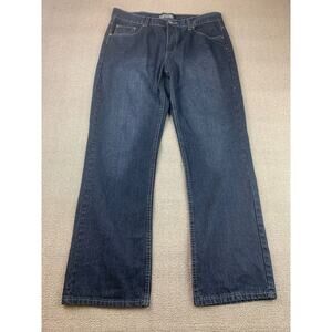 Loose Thread Men's 36x32 Dark‎ Blue Jeans.